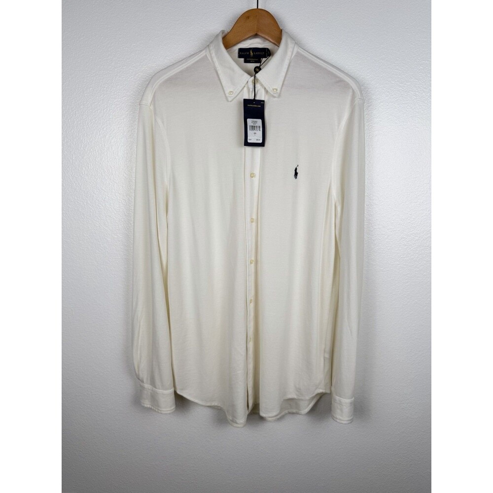 Ralph Lauren Men’s Featherweight Mesh Button Down Shirt White L NWT